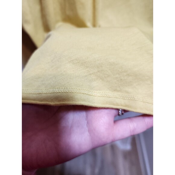 PROJECT SOCIAL T WOMENS LARGE YELLOW SHIRT MUSTARD SCOOP NECK RIBBED THERMAL - Picture 4 of 12